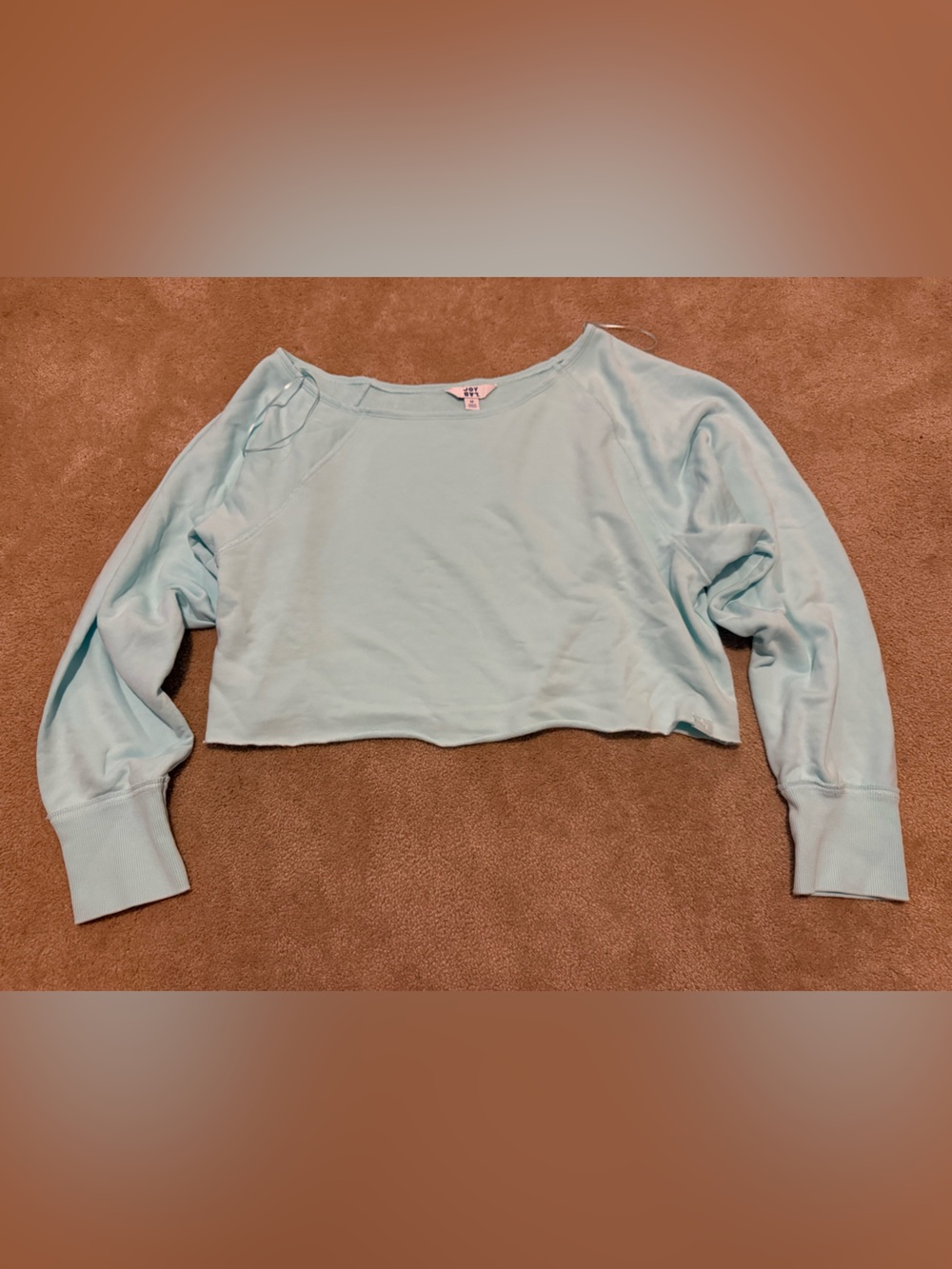 Joy Lab Long Sleeve Off the Shoulder Sweatshirt in Teal Size Medium